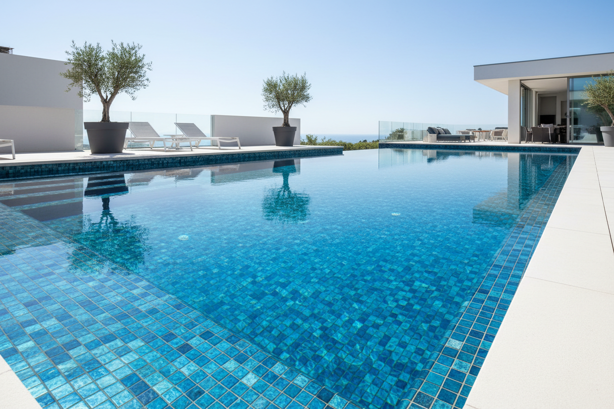 Guía Completa de Glass Pool Tiles: Cómo Elegir el Azulejo Perfecto para tu Piscina 2026