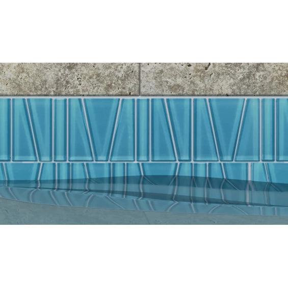 Fringe Aqua Sea Splash Iridescent Glass Tile