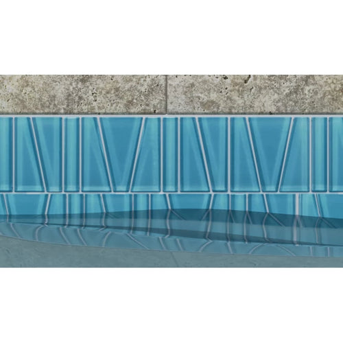 Fringe Aqua Sea Splash Iridescent Glass Tile