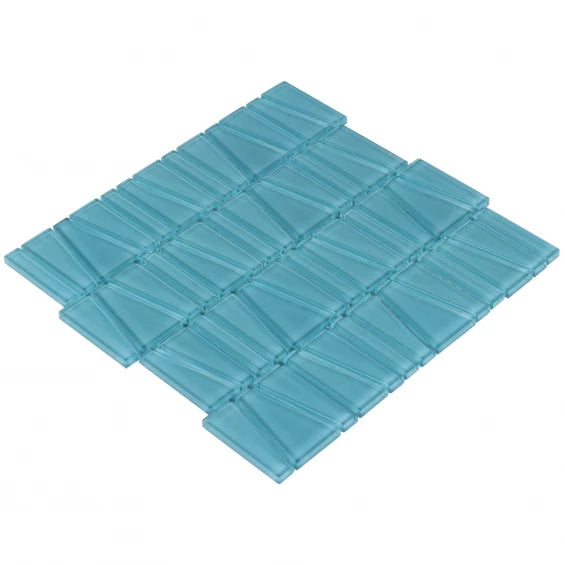 Fringe Aqua Sea Splash Iridescent Glass Tile