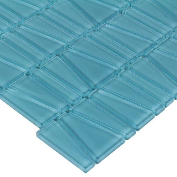 Fringe Aqua Sea Splash Iridescent Glass Tile