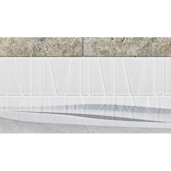 Fringe White Coral Splash Iridescent Glass Tile