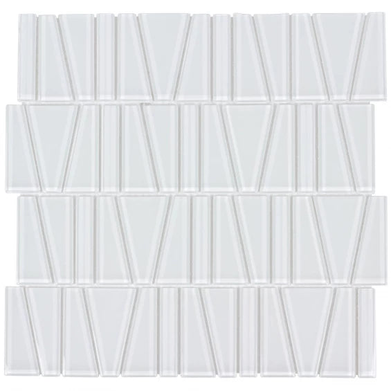 Fringe White Coral Splash Iridescent Glass Tile