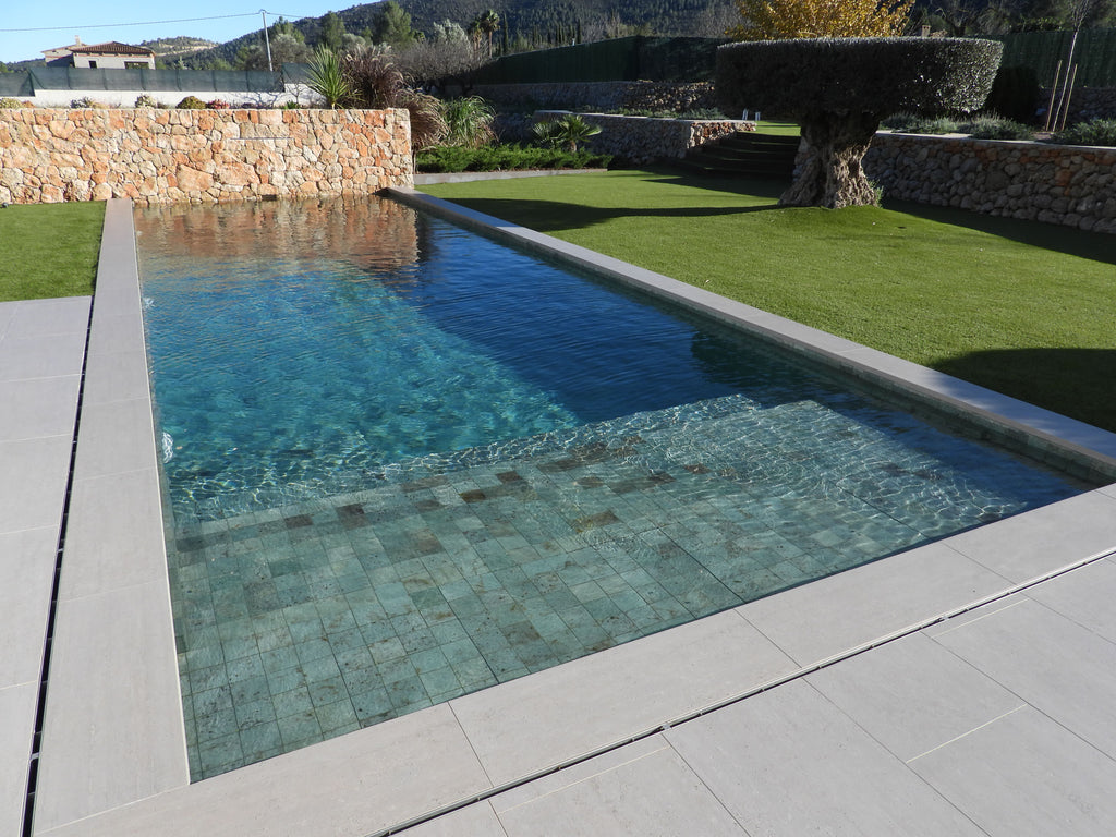 Green Sukabumi Bali Stone Pool Tile 8"x8"