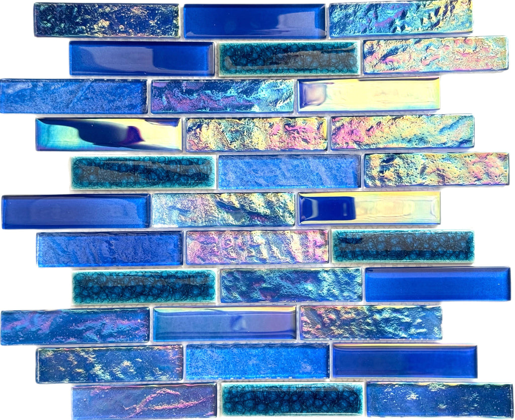 Emerald Blue Linear Glass Tile - photo 1