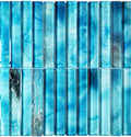 Santorini Teal Stacked 1x6 glass mosaic pool tile - view 1