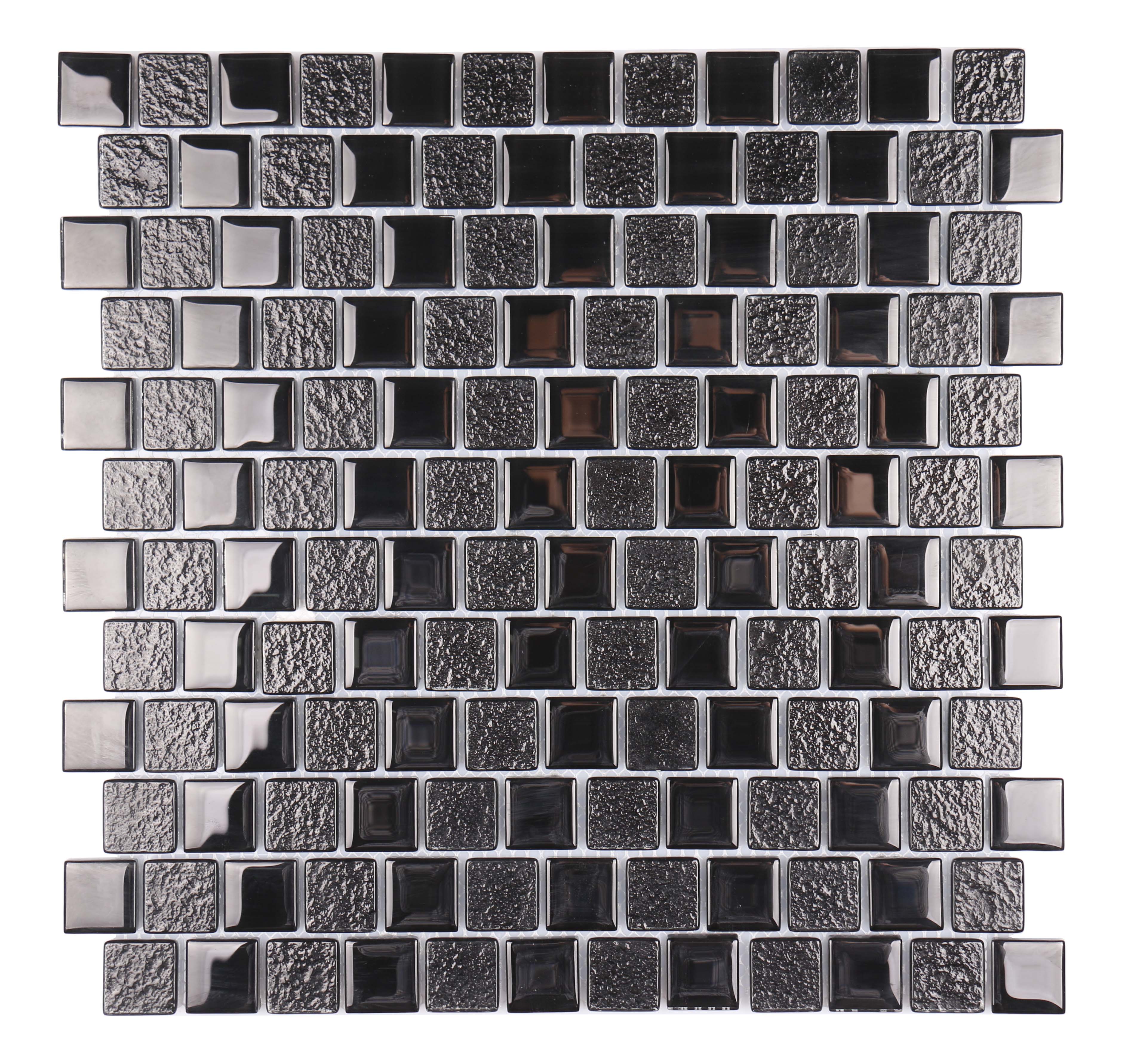 Serenity Black 1x1 Glass Tile