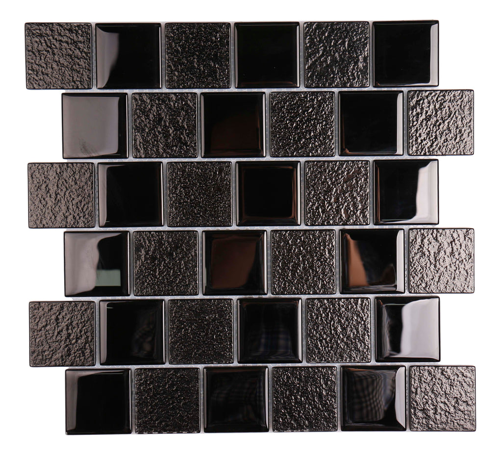 Serenity Black 2x2 Glass Tile