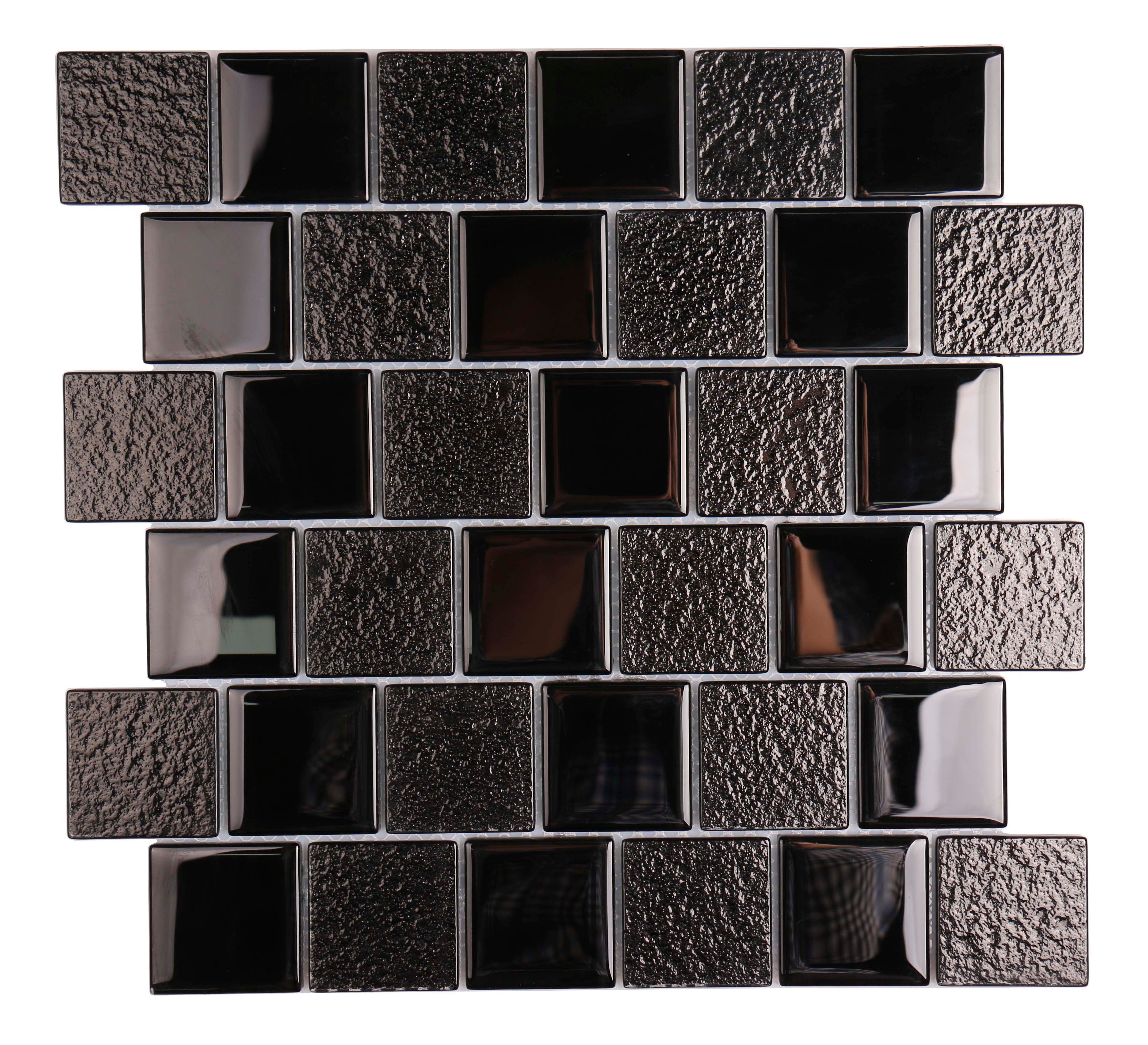 Serenity Black 2x2 Glass Tile