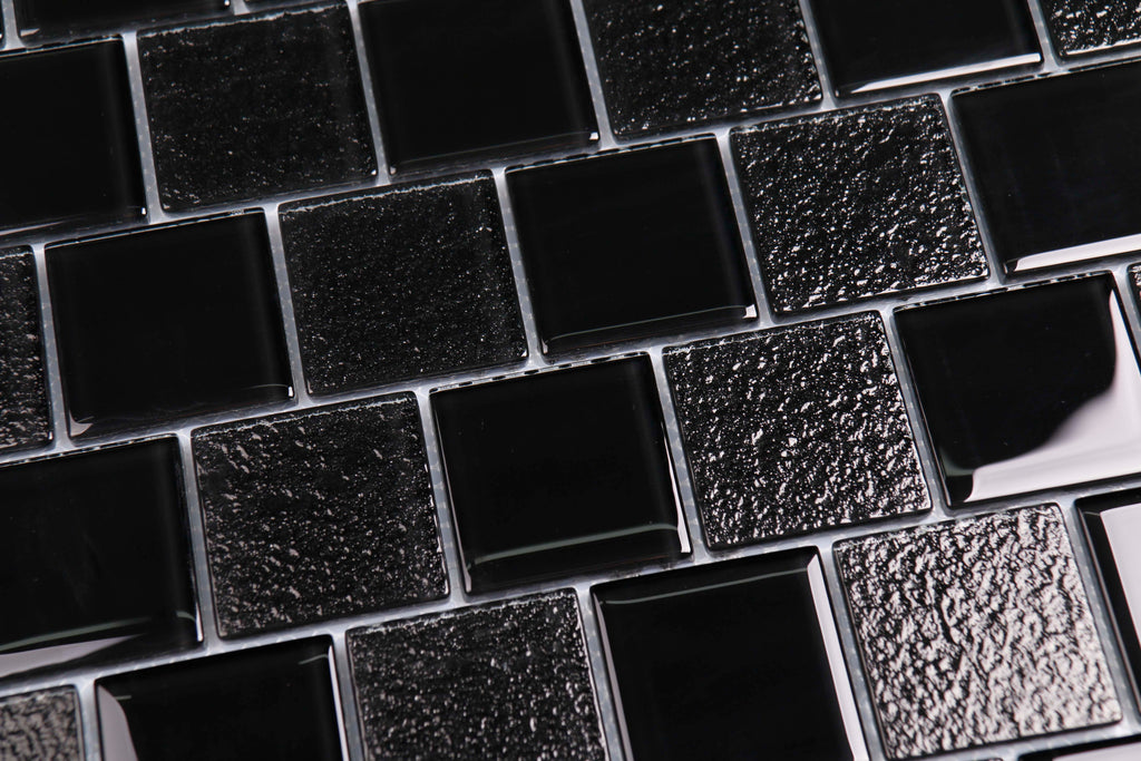 Serenity Black 2x2 Glass Tile