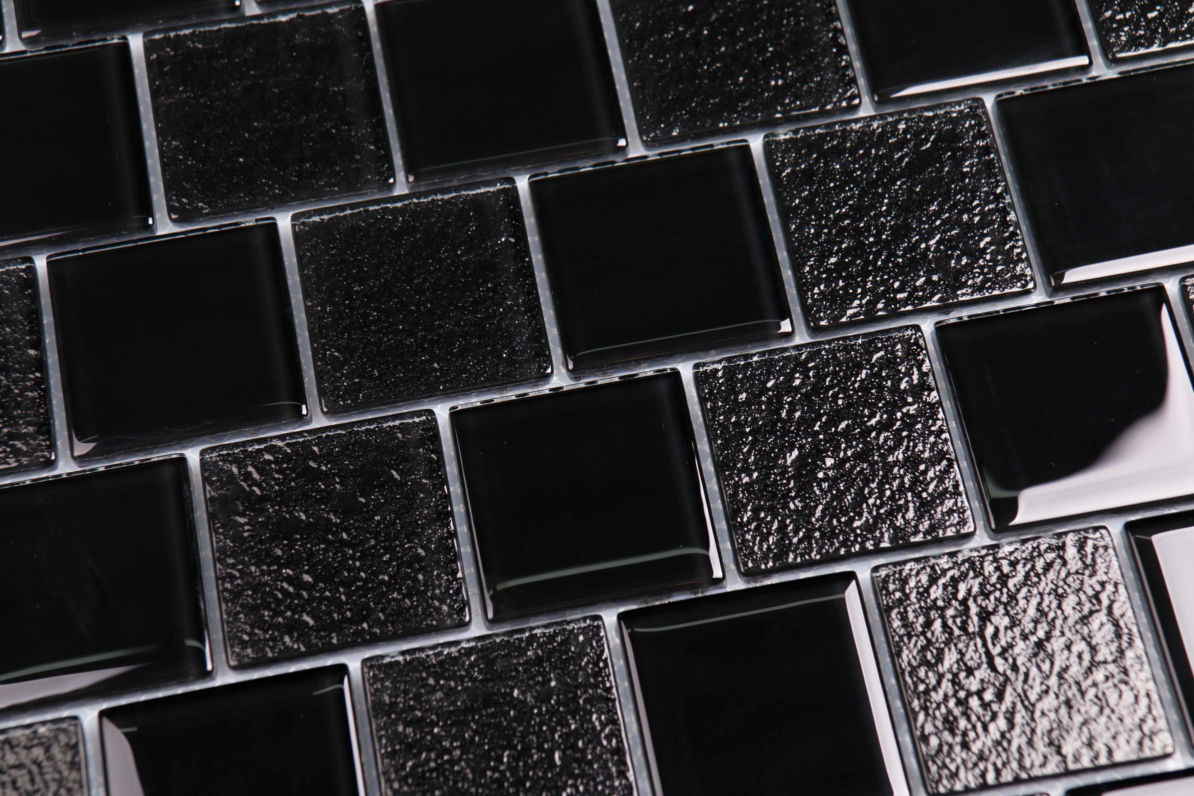 Serenity Black 2x2 Glass Tile