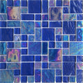 Neptune Cobalt Iridescent Glass Tile Mixed
