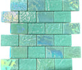 Azulejo de vidrio iridiscente Aguamarina Pacífico 2"x3"