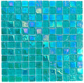 Pacific Aquamarine Iridescent Glass Tile 1"x1"