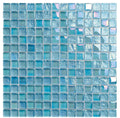 Mosaico de vidrio iridiscente Neptune Aqua 2,54 cm x 2,54 cm