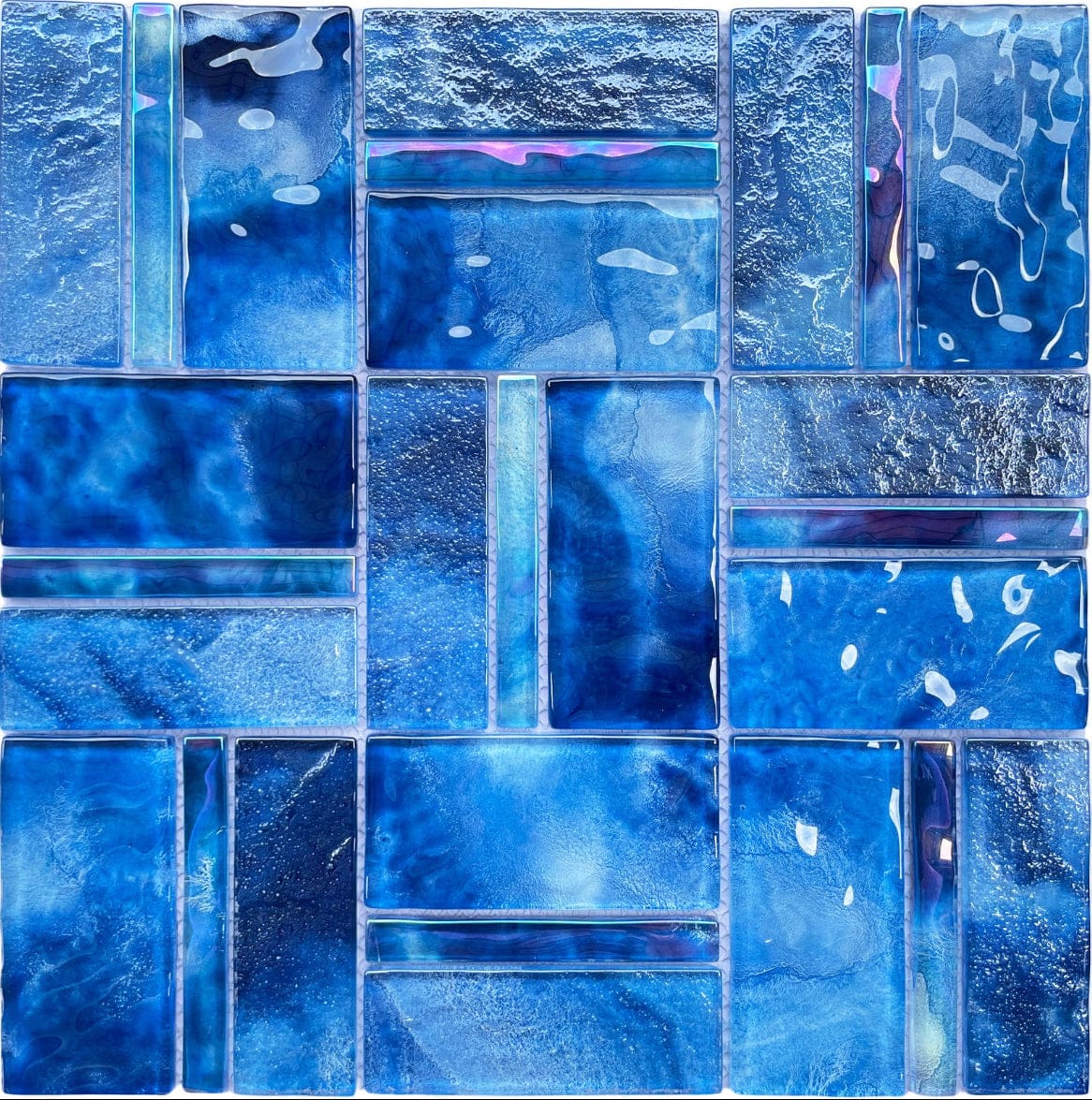 Santorini Turquoise Mix Glass Pool Tile - photo 1