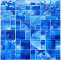 Santorini Blue Square Glass Pool Tile - photo 1