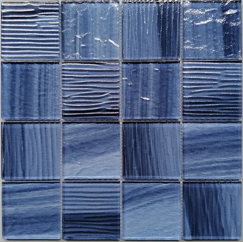 Zanzibar Blue Glass Pool Tile 3"x3"