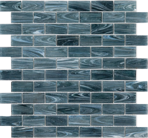 Abu Dhabi Glass Pool Tile 1"x2" - product color, finish and surface detail