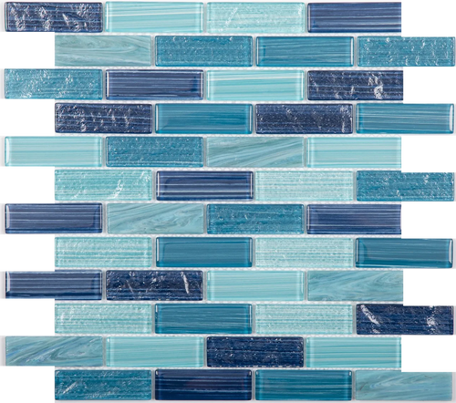 Boracay Glass Pool Tile 1"x3" - product color, finish and surface detail