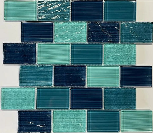 Boracay Glass Pool Tile 2"x3" - product color, finish and surface detail