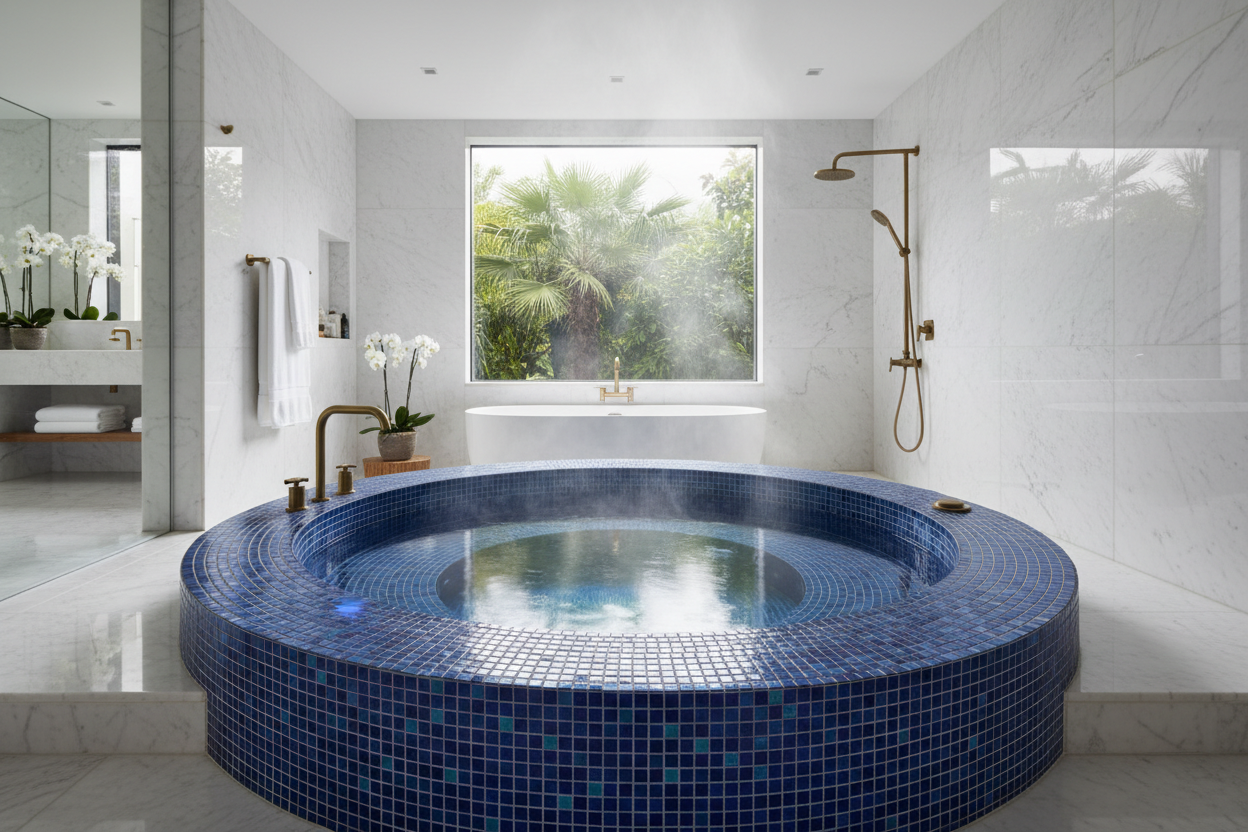 Luxury Spa with Glass Tiles