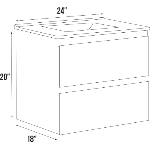 Madrid Collection W6-24" 2-Drawers