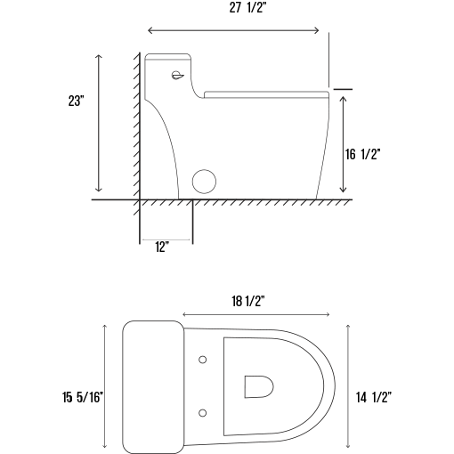 MJ5081-One Piece Toilet Elongated Floor Mounted