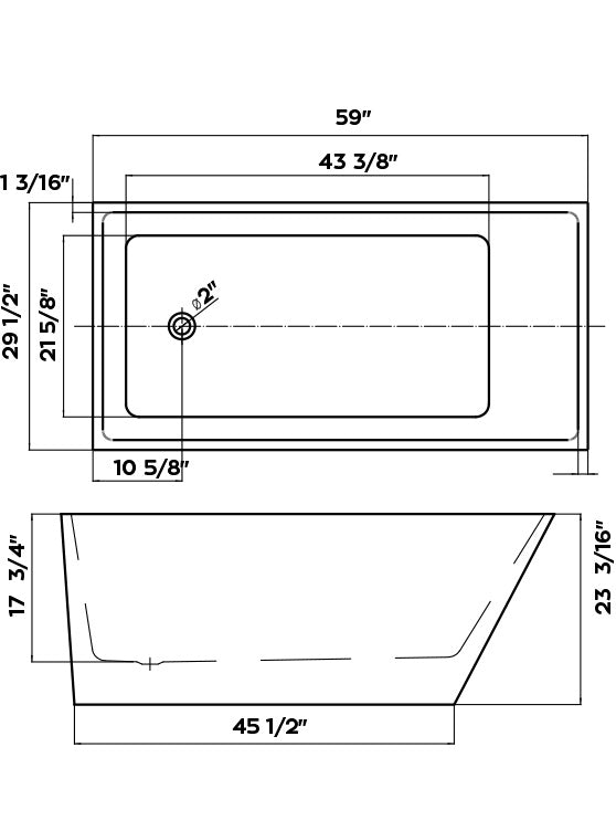 Monaco Bathtub 59" X 29 1/2"