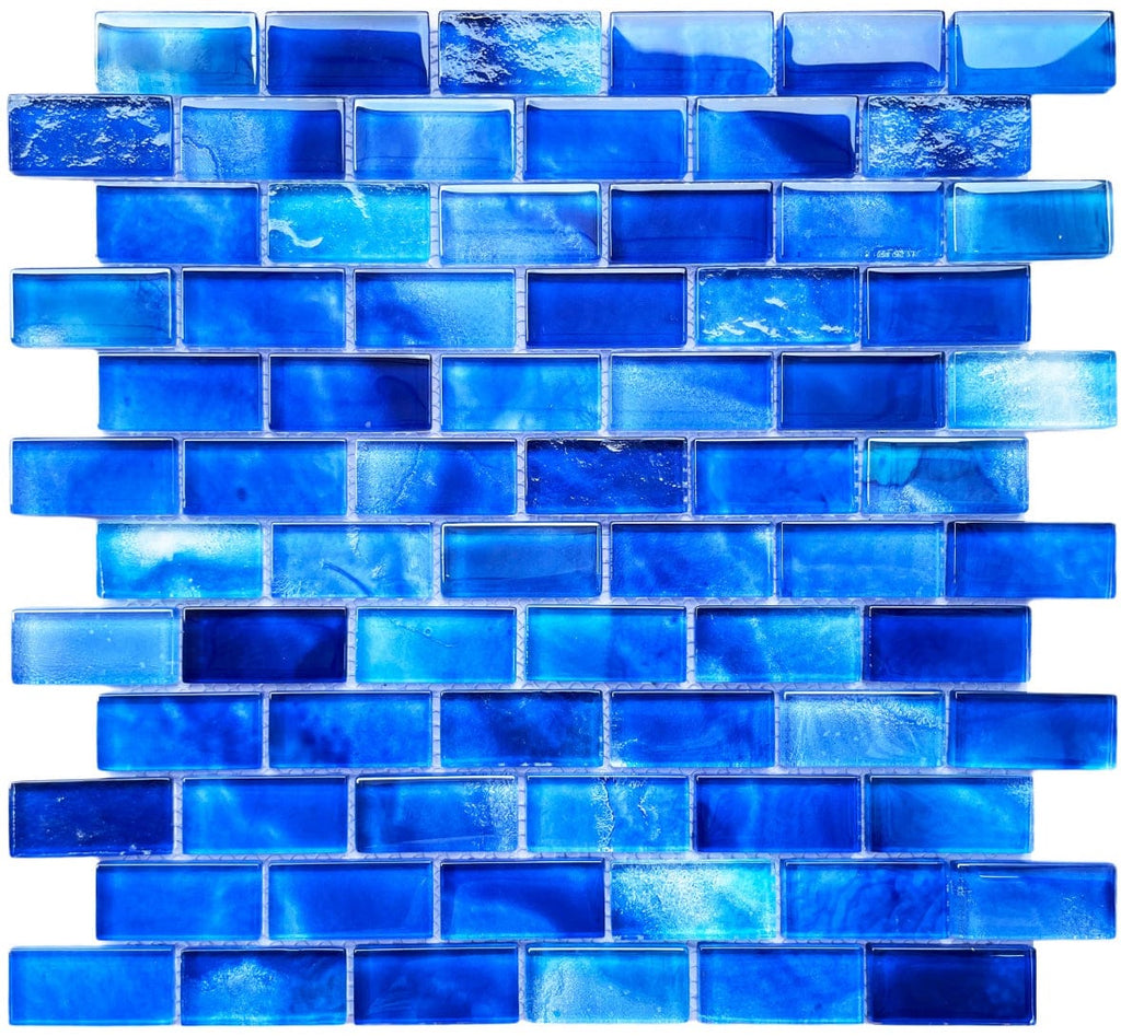 Santorini Blue 1x2 Glass Pool Tile - photo 1