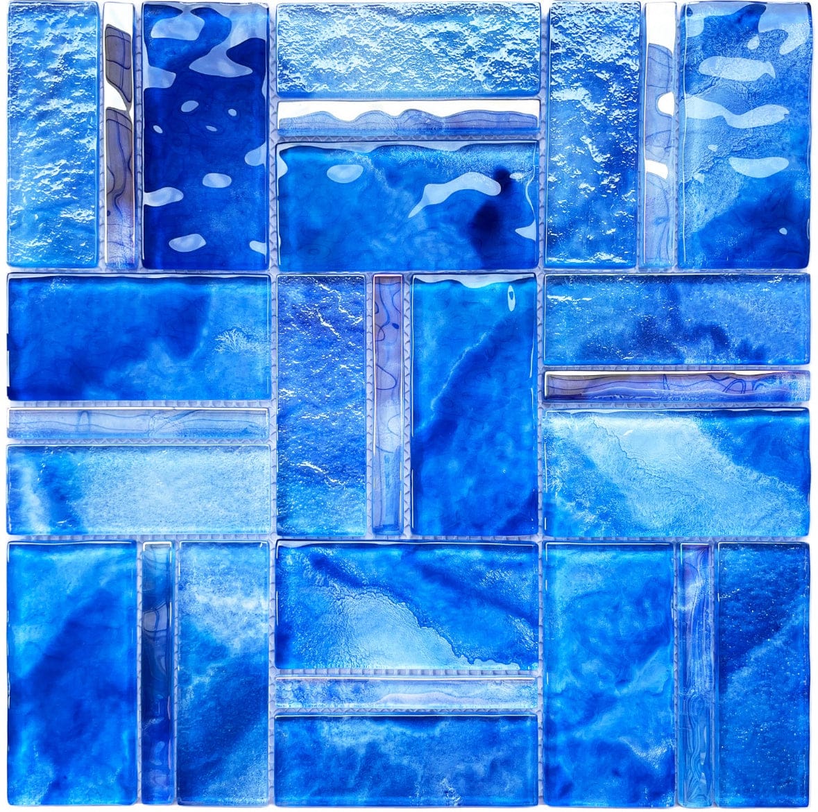 Santorini Blue Mix Glass Pool Tile - photo 1