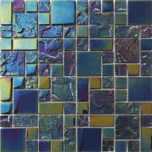 Bahamas Abaco Iridescent Glass Tile - product color, finish and surface detail