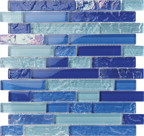Bahamas Nassau Linear Iridescent Glass Tile - product color, finish and surface detail
