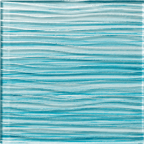 Barbados Caribbean Blue Glass Tile 6"x6" - product color, finish and surface detail