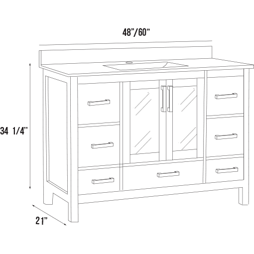 Barcelona Collection V2-48" Single Sink