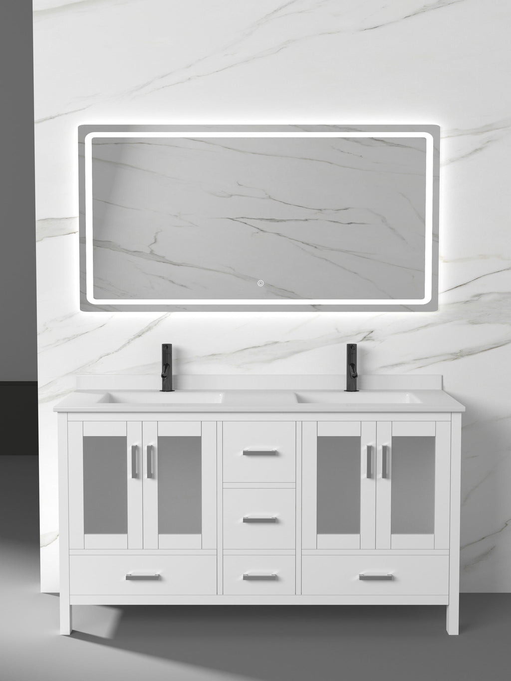 Barcelona Collection V2-60" Double Sink