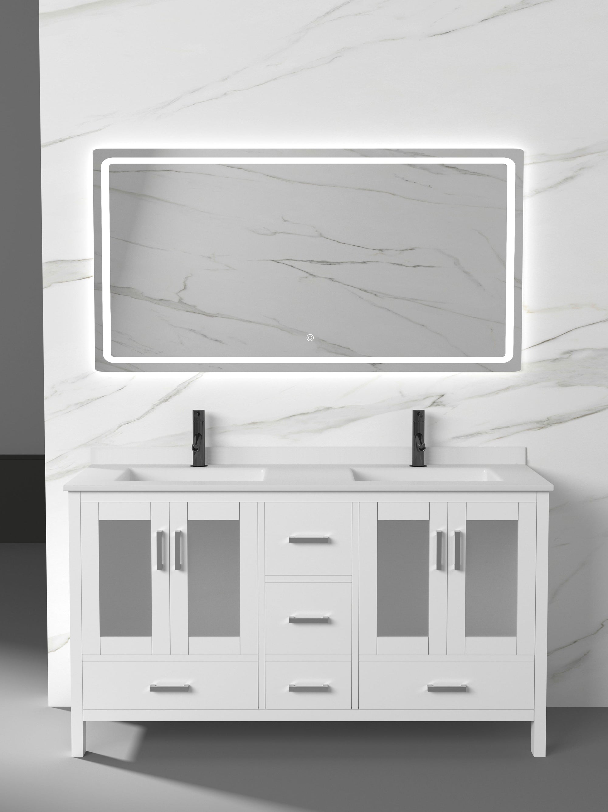 Barcelona Collection V2-60" Double Sink