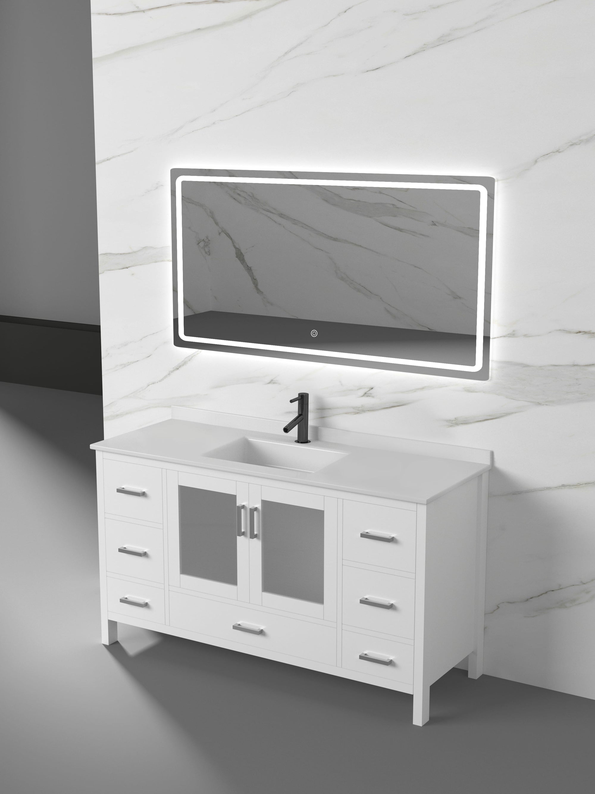 Barcelona Collection V2-60" Single Sink