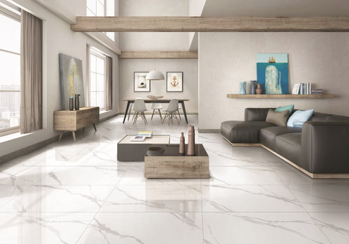 Calacatta Natural 24"x48" Glossy Rectified Porcelain Tile - additional product detail view 2
