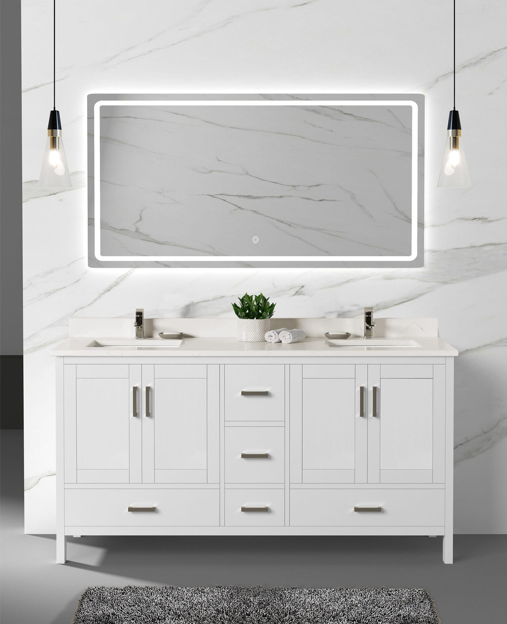 Capri Collection V1-72" Double Sink
