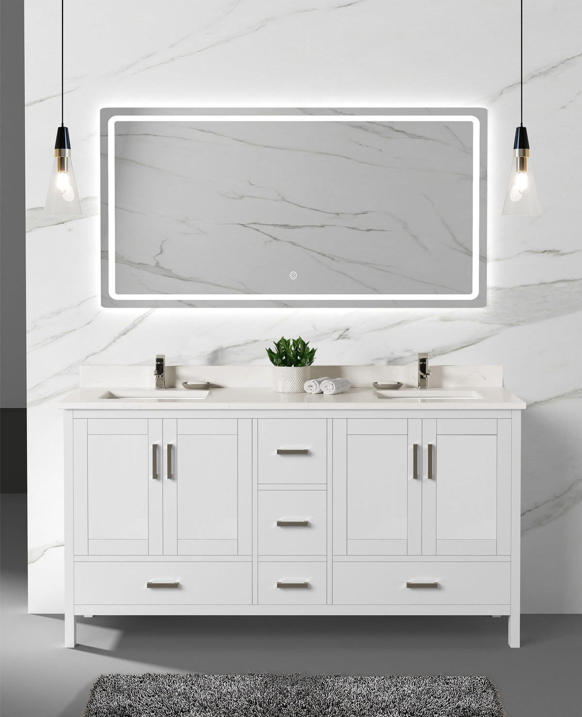 Capri Collection V1-72" Double Sink