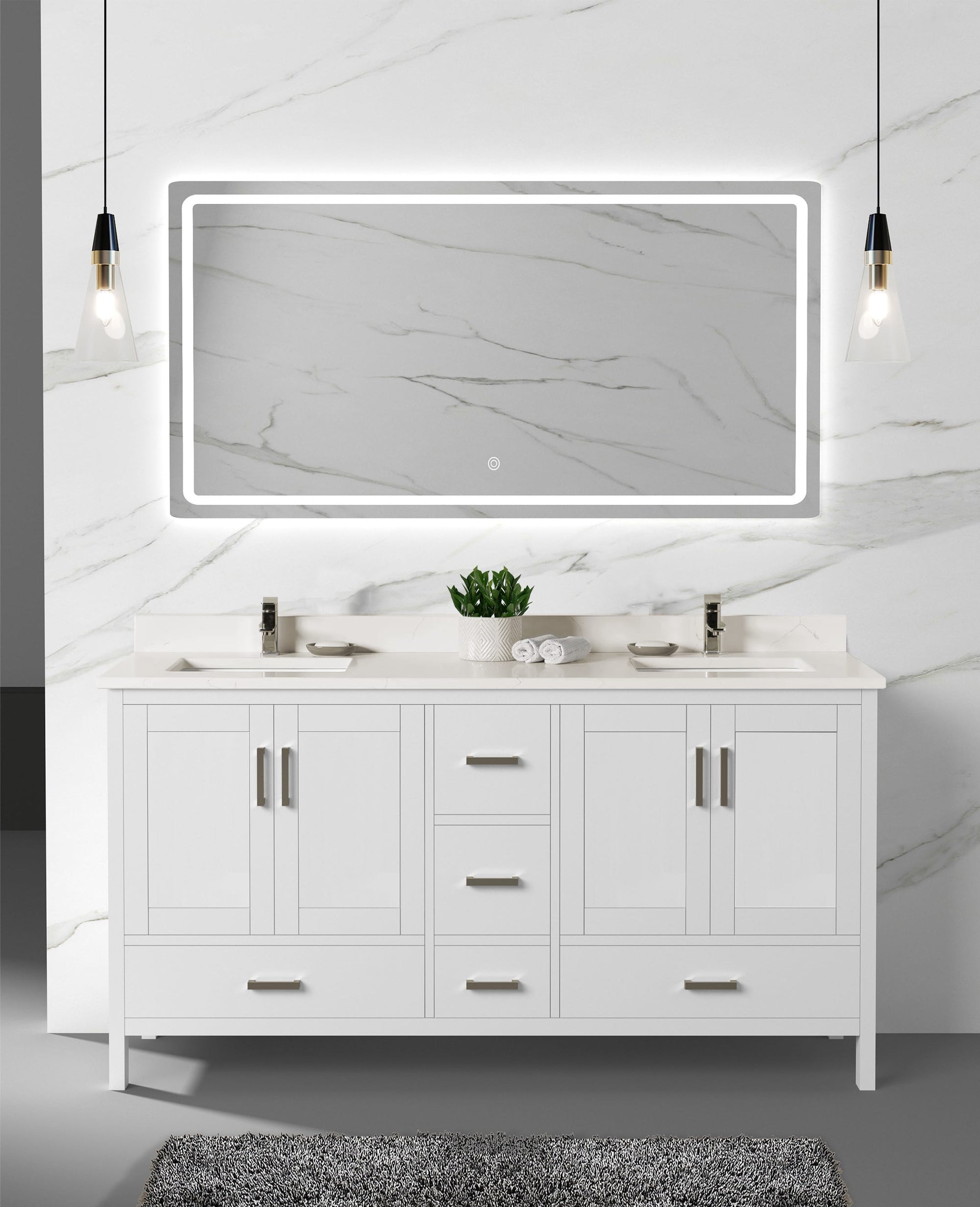 Capri Collection V1-72" Double Sink