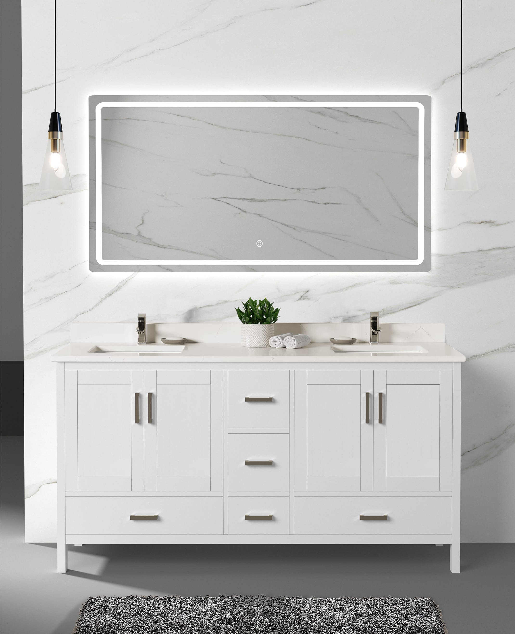 Capri Collection V1-72" Double Sink