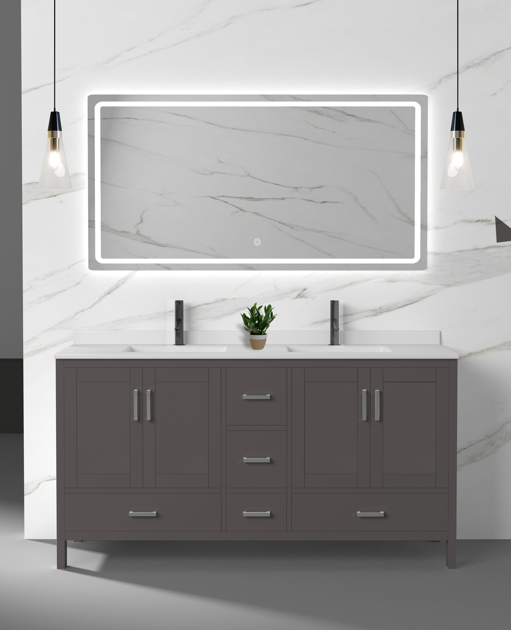 Capri Collection V1-72" Double Sink