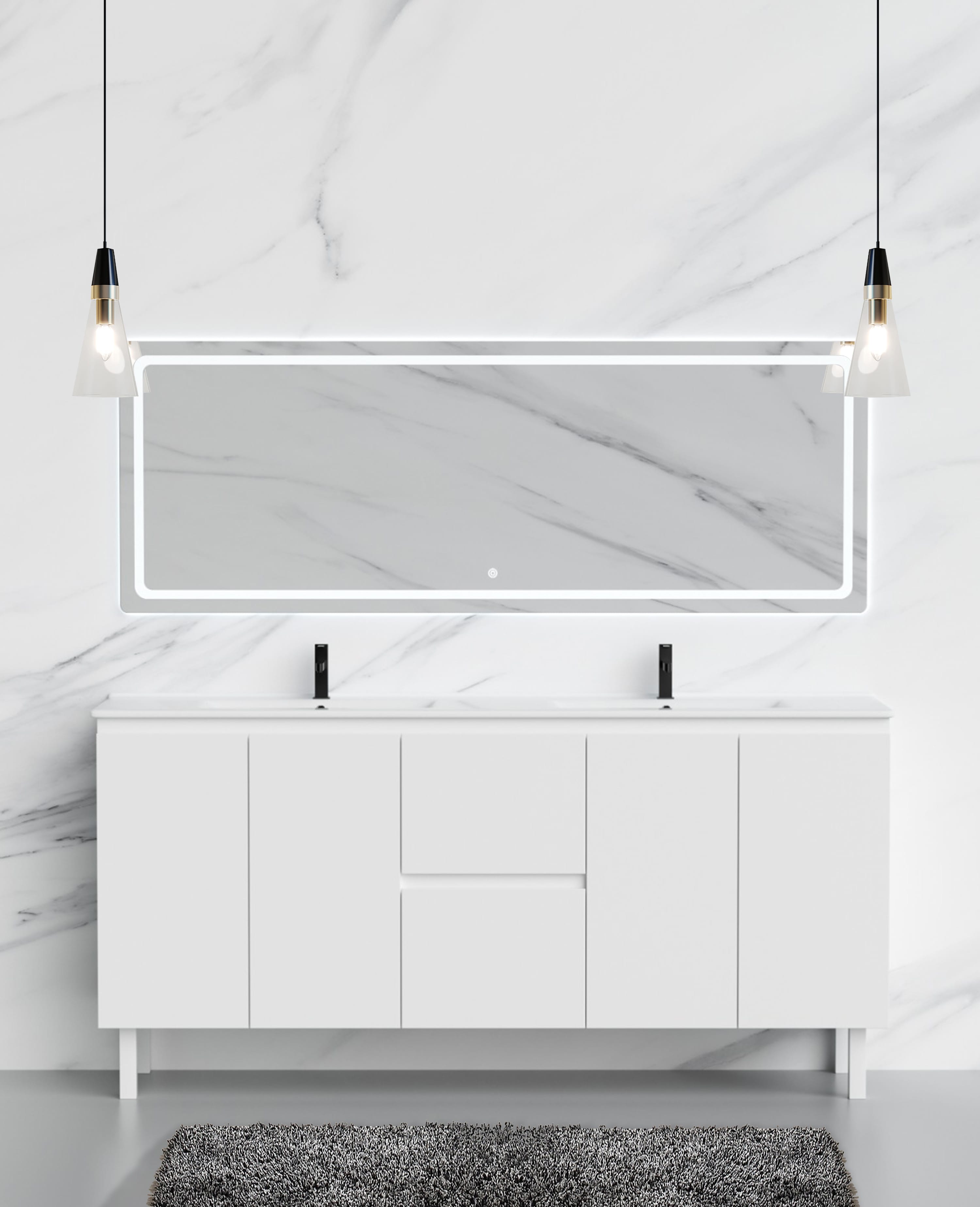 Madrid Collection V6-60" Double Sink