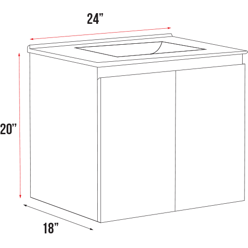 Madrid Collection W6-24" 2-Doors