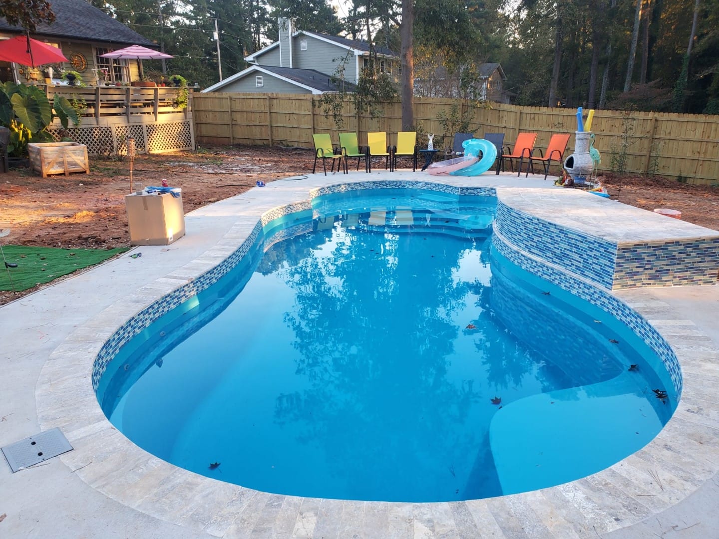 Atlantic Blend Iridescent Glass Tile 1"x2"