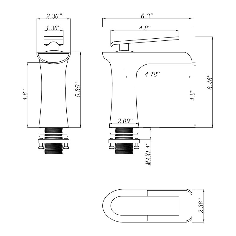 MJAB5105 - WaterFall Single Bathroom Faucet