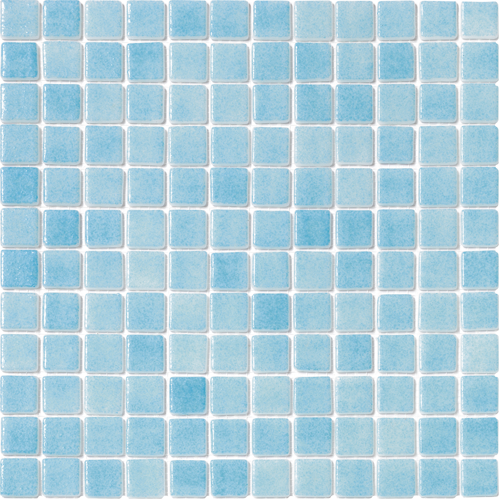 FOG Celestial Blue Recycled Glass Tile 1"x1"