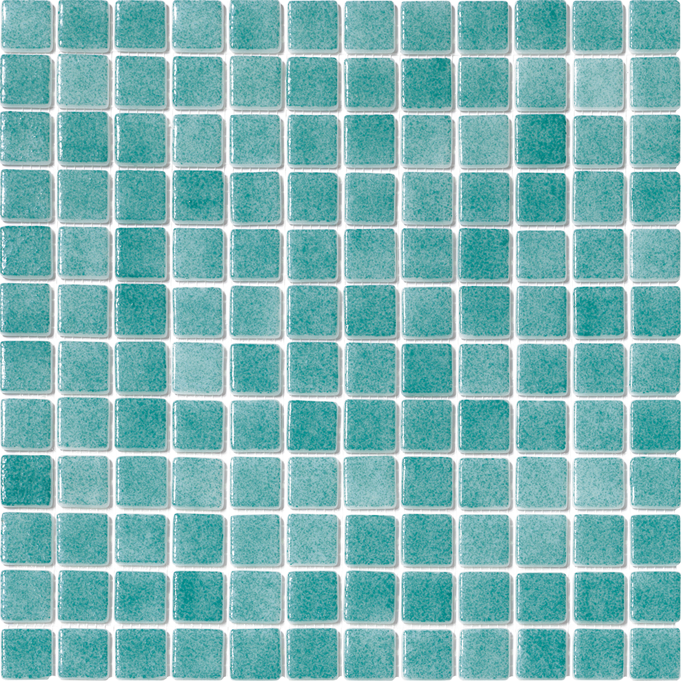 FOG Turquoise Green Recycled Glass Tile 1"x1"
